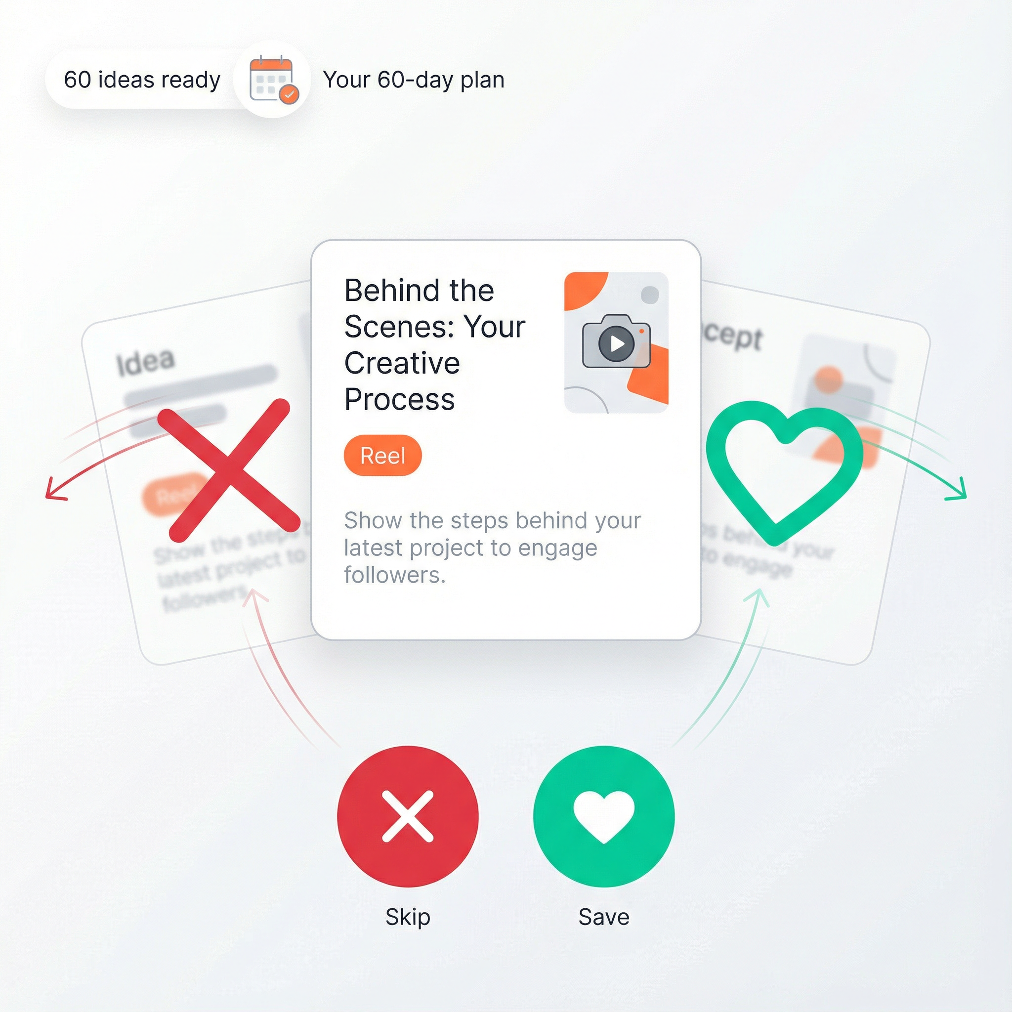 Glōwketing Tinder-style idea selection